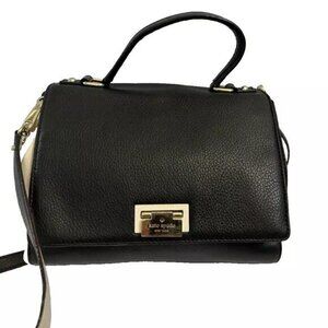 Kate Spade Crossbody Handbag Leather Tote Black  Satchel ShoulderBag Purse